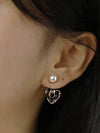 Clear Pearl Heart Earring Silver - SOSOO - BALAAN 2