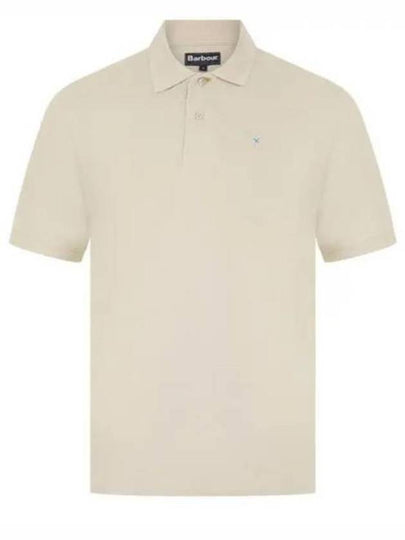 Men's Embroidered Logo Sports Polo Shirt Beige - BARBOUR - BALAAN 2