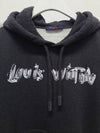 Charcoal lettering logo printed hoodie L - LOUIS VUITTON - BALAAN 3