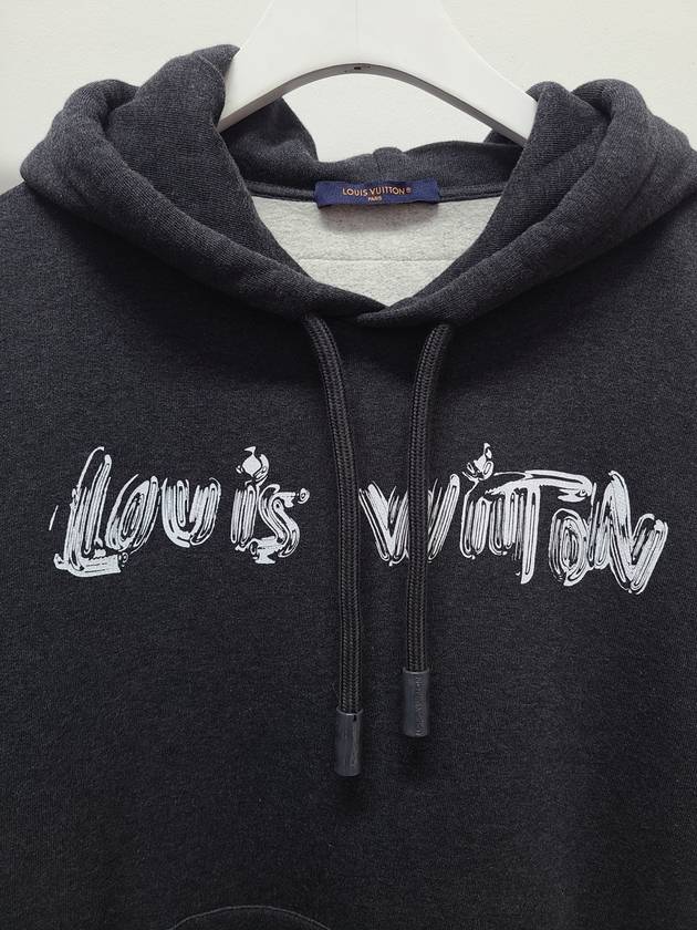 Charcoal lettering logo printed hoodie L - LOUIS VUITTON - BALAAN 3