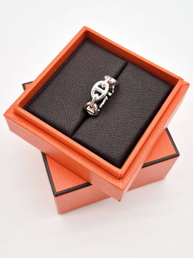 Small Chaine D'Ancre Enchainee Ring Silver - HERMES - BALAAN 3