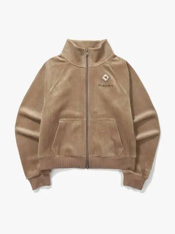 Diadora Trento corduroy zip up jacket women BROWN - DIADORA - BALAAN 1