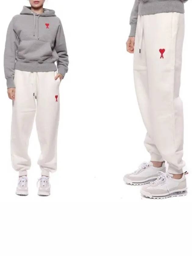 Heart Logo Jogger Pants White - AMI - BALAAN 2