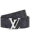 Silver Hardware Reversible Leather Belt Black - LOUIS VUITTON - BALAAN.