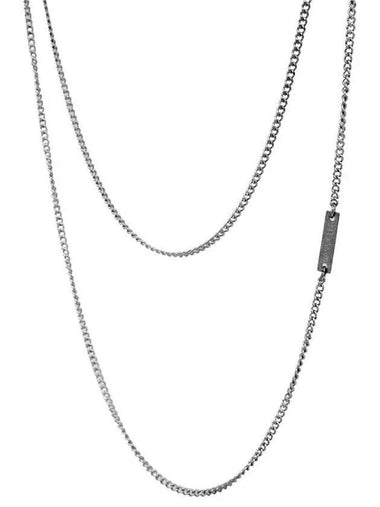 chain layered necklace silver - BASSCLEF - BALAAN 1