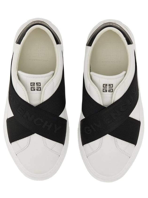 Double Webbing Strap Leather Slip Ons White - GIVENCHY - BALAAN 3