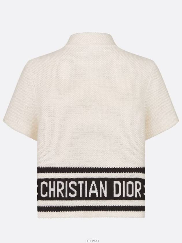 Mariniere Cotton Knit Short Sleeve Jacket Black White - DIOR - BALAAN 4