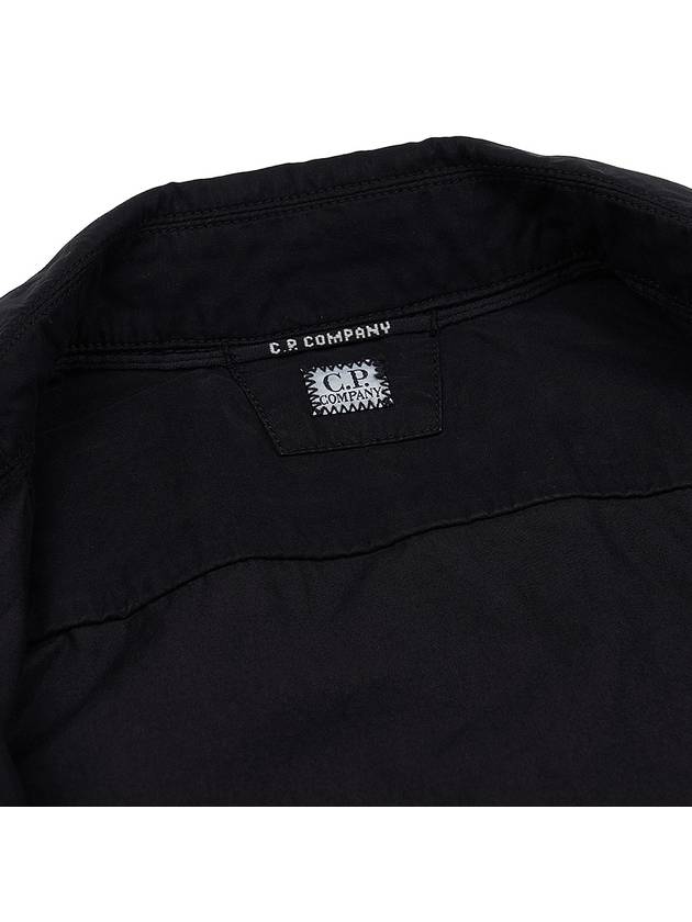 Logo Patch Cotton Long Sleeve Shirt Black - CP COMPANY - BALAAN 8