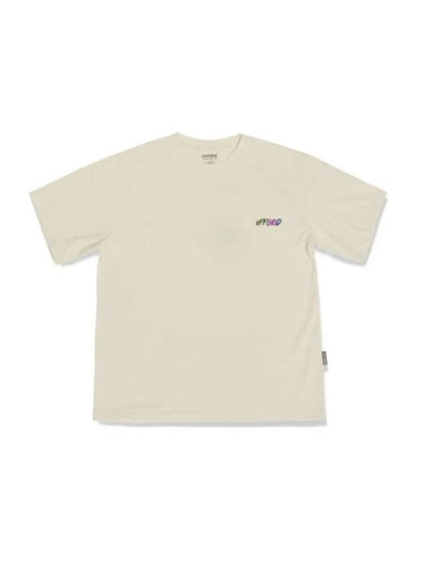 Hologram Decal Logo Short Sleeve T-Shirt Beige - OFFGRID - BALAAN 1