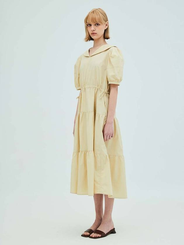 Sailor Collar Tiered Maxi DressYellow - OPENING SUNSHINE - BALAAN 4