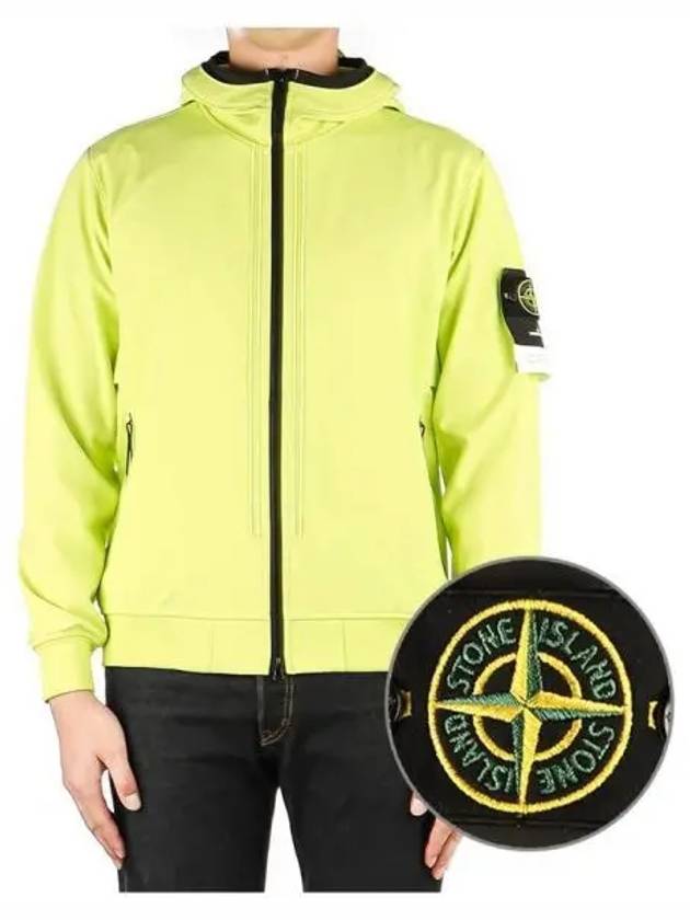 Wappen Patch Soft Shell Hooded Jacket Lemon - STONE ISLAND - BALAAN 2