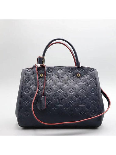 M42746 Monogram Empreinte Marine Rousey Montaigne MM Tote Bag Strap 2WAY - LOUIS VUITTON - BALAAN 1