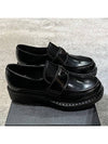 Chocolate Brushed Leather Loafers Black - PRADA - BALAAN 3