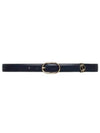 Round Interlocking G Leather Belt Navy - GUCCI - BALAAN 2