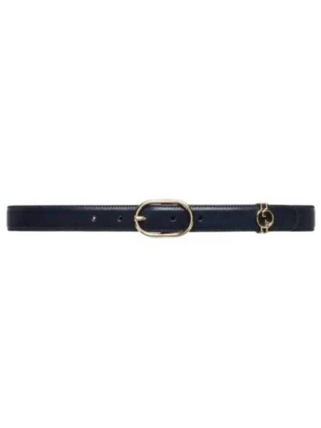 Round Interlocking G Leather Belt Navy - GUCCI - BALAAN 2