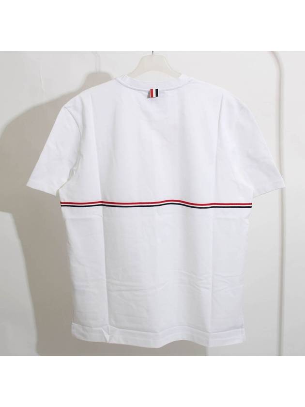 Midweight Jersey Short Sleeve T-Shirt White - THOM BROWNE - BALAAN 3