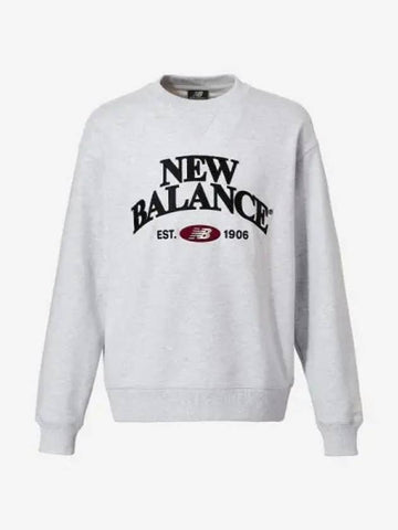 UNI Bridge Graphic Sweatshirt Semi Over Fit 16 Light Gray - NEW BALANCE - BALAAN 1