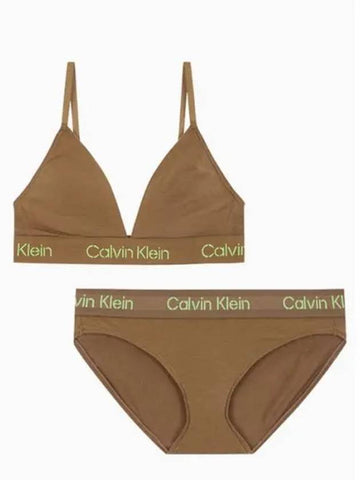 Underwear Women s Stencil Logo Modern Cotton Triangle Set Brown - CALVIN KLEIN - BALAAN 1