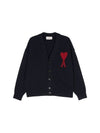 De Coeur Logo Wool Cardigan Navy - AMI - BALAAN 2