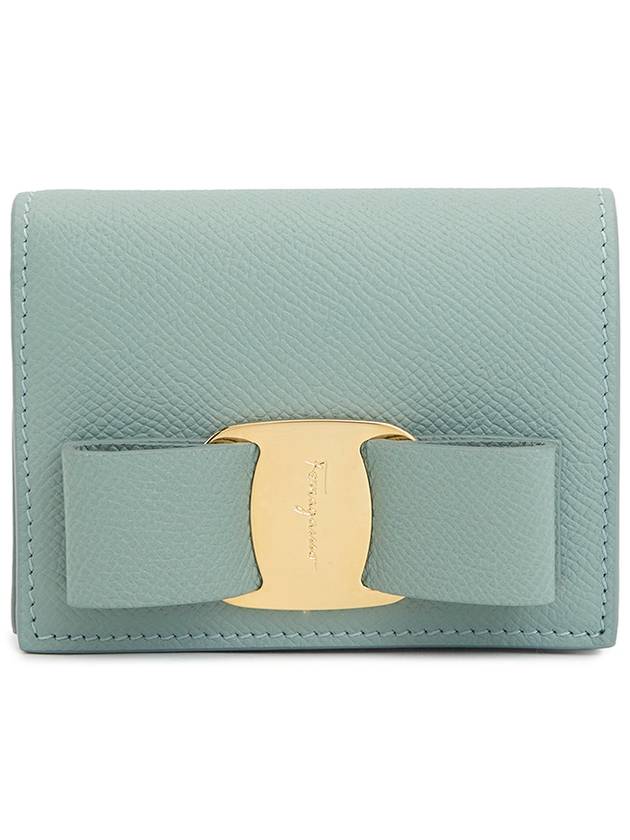 Vara Bow Gloss Flap Half Wallet Green - SALVATORE FERRAGAMO - BALAAN 2