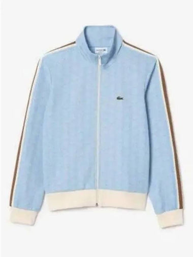 Men s Monogram Jacquard Track Jacket Light Blue - LACOSTE - BALAAN 1