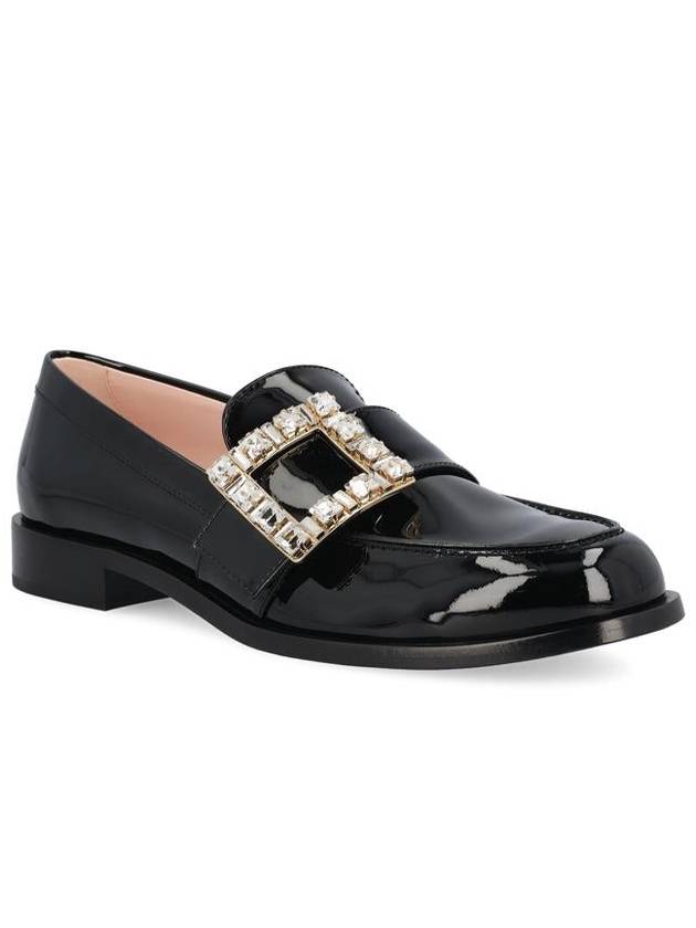 Très Vivier Crystal Buckle Loafers Black - ROGER VIVIER - BALAAN 3