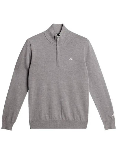 Kian Half Zip-Up Knit Top Melange Grey - J.LINDEBERG - BALAAN 2