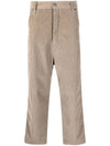 Alex Fit Cotton Corduroy Velvet Wide Pants Beige - AMI - BALAAN 1