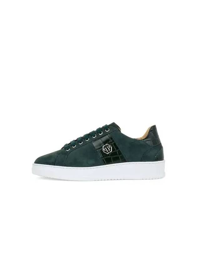 Men s Crocodile Patch Nubuck Sneakers Green - PHILIPP PLEIN - BALAAN 1