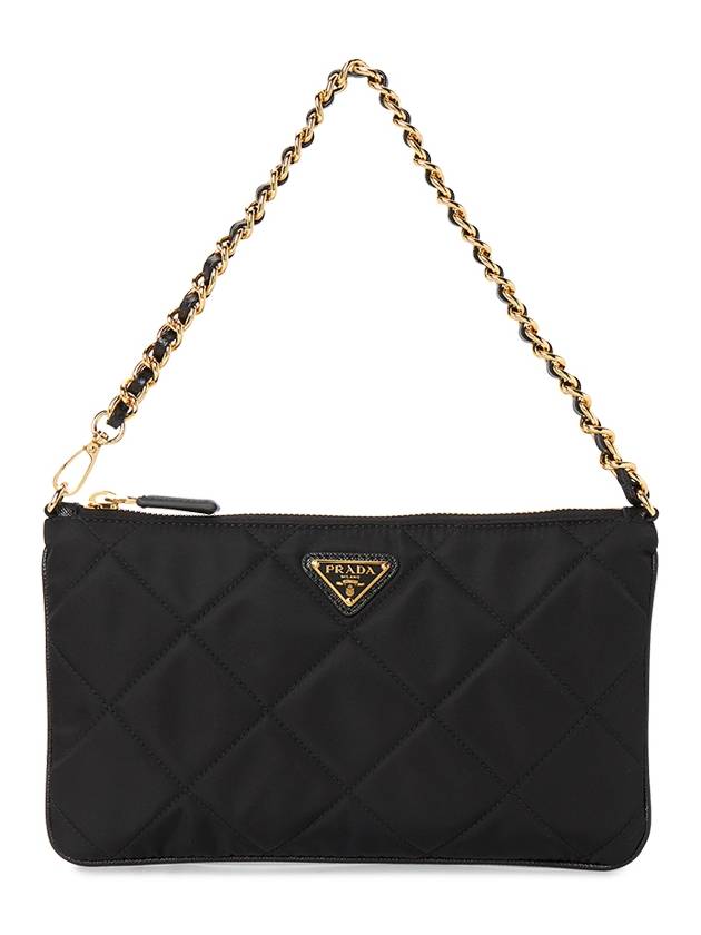 Triangle Logo Chain Pouch Black - PRADA - BALAAN 2