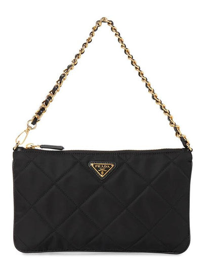 Triangle Logo Chain Pouch Black - PRADA - BALAAN 2