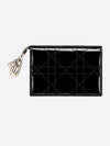 Lady Cannage Patent Calfskin Flap Card Wallet Black - DIOR - BALAAN 2