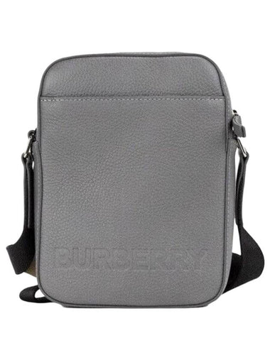 Embossed Logo Cross Bag Charcoal - BURBERRY - BALAAN 1