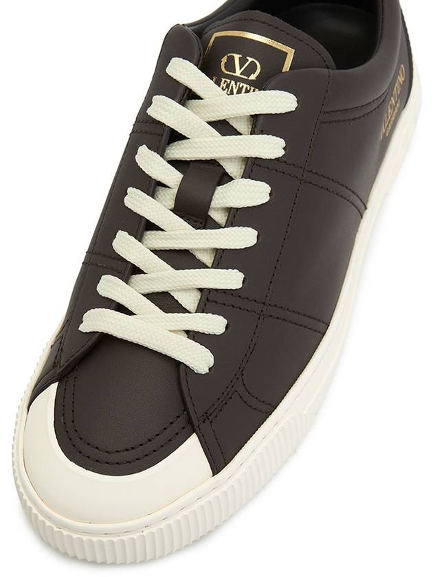 Men's Cityplanet Leather Low Top Sneakers Brown - VALENTINO - BALAAN 8