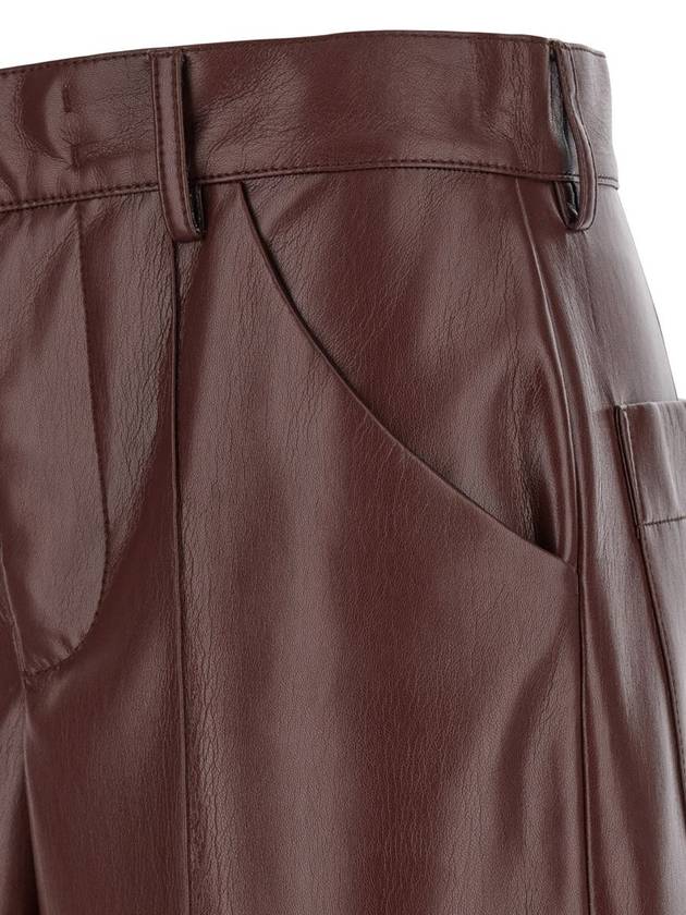 Wide Brown Pants With Concealed Closure In Eco Leather Woman - PHILOSOPHY DI LORENZO SERAFINI - BALAAN 3