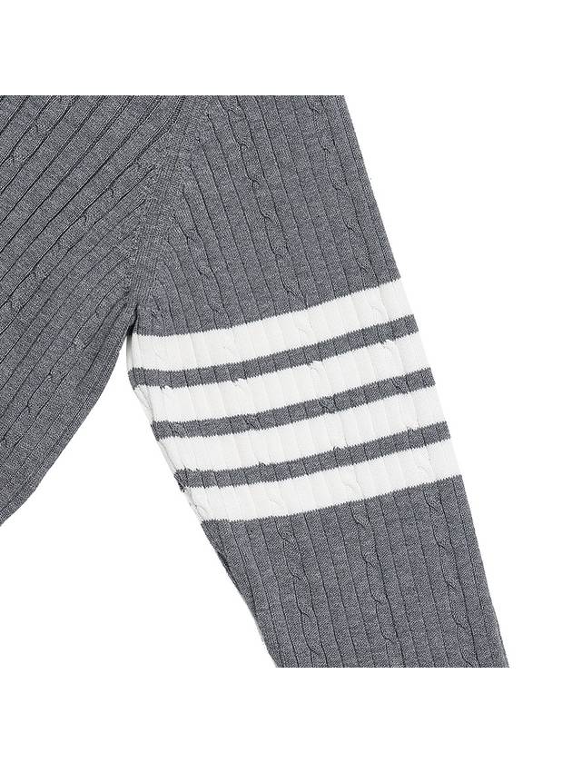 Baby Cable Cotton 4 Bar Crew Neck Knit Top Grey - THOM BROWNE - BALAAN 6