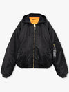 Alpha Industries Reversible Nylon Bomber Jacket Black Orange - VETEMENTS - BALAAN 8