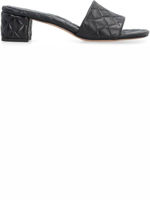 Amy Intrecciato Motif Leather Mule Heel Black - BOTTEGA VENETA - BALAAN 3