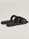 Oran Calfskin Slippers Noir Piqures Ecrues Black - HERMES - BALAAN 3