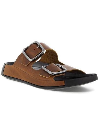 Men's 2ND Cozmo Leather Slippers Brown - ECCO - BALAAN 2