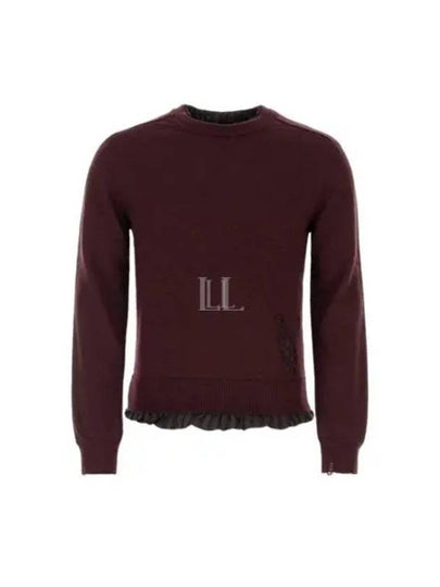 Distressed Layered Wool Knit Top Burgundy - MAISON MARGIELA - BALAAN 2