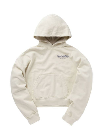 Running Health Club Crop Hoodie Cream - SPORTY & RICH - BALAAN 1