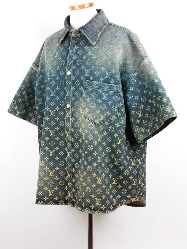 Rainbow Monogram Short Sleeved Denim Shirt XL - LOUIS VUITTON - BALAAN 3