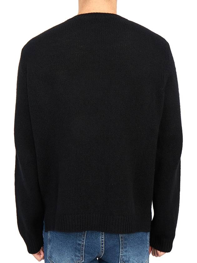 Rockstud Detail Cashmere Knit Top Black - VALENTINO - BALAAN 5