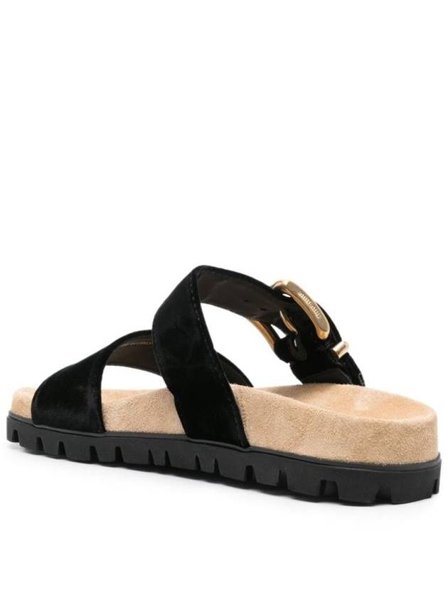 Miu Miu Suede Buckle Sandals - MIU MIU - BALAAN 3