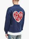 Heart Print Classic Cotton Cardigan Blue - KENZO - BALAAN 3