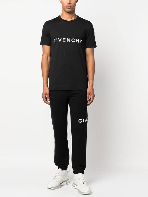 Archetype Logo Print Slim Fit Cotton Short Sleeve T-Shirt Black - GIVENCHY - BALAAN 3