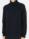 Logo Wappen Patch Cotton Turtleneck Navy - STONE ISLAND - BALAAN 3