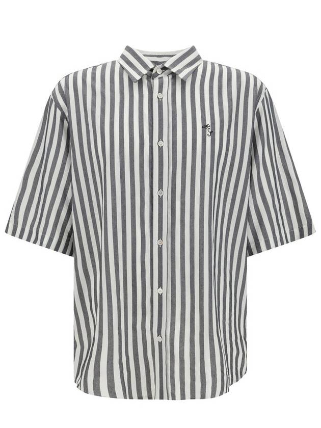 Stripe Button Up Short Sleeve Shirt White Black - ACNE STUDIOS - BALAAN 2