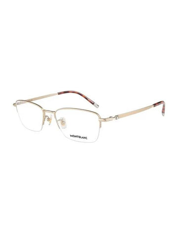 Unisex Eyewear Glasses Frame Semi-rimless Titanium Eyeglasses Gold - MONTBLANC - BALAAN 1